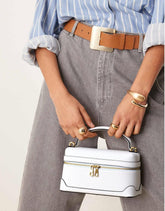 Ilenia - Mini Borsa a Mano in Vera Pelle con Cerniera Frontale